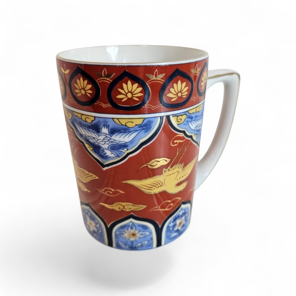 Vintage Neiman Marcus Imari Mug Japan 1970s Gold Trim Collectible